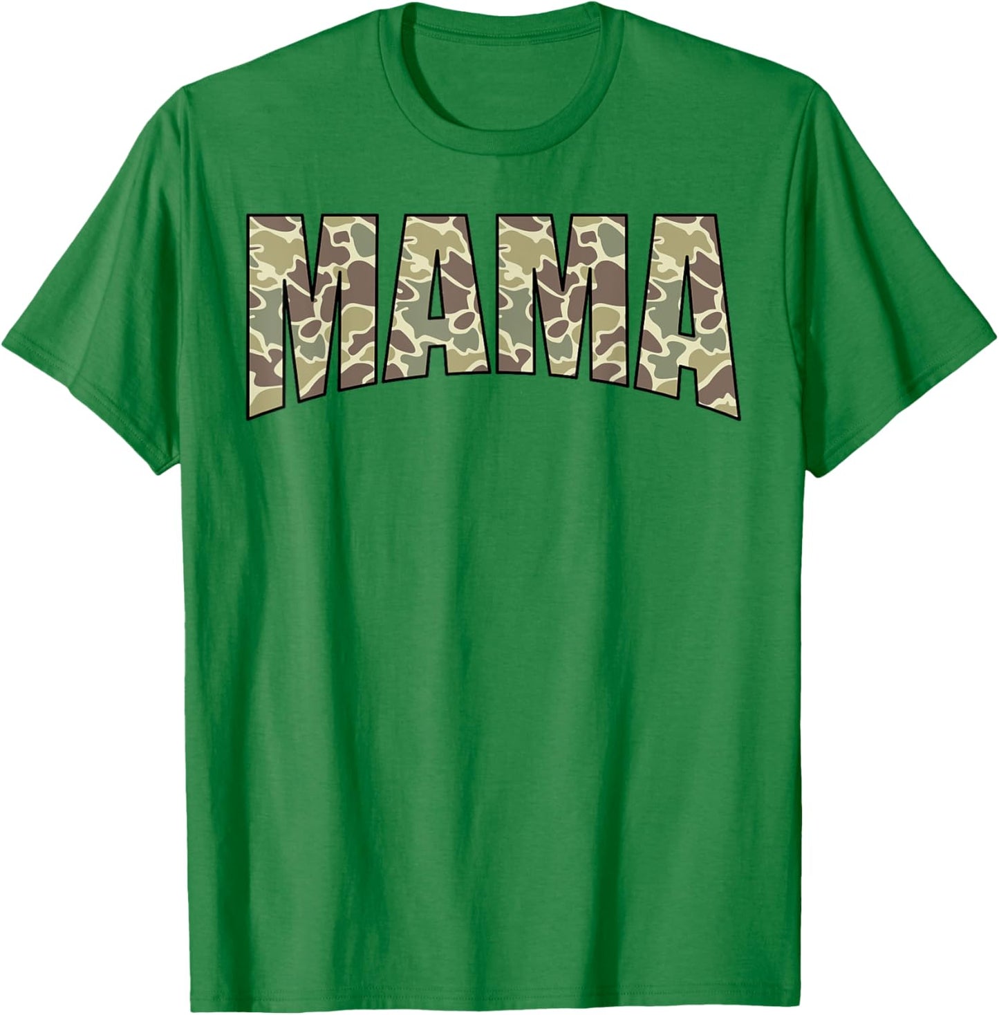 Vintage Mama Camo US Flag Old Camouflage Hunting Season T-Shirt - T-Shirt | Irish Green