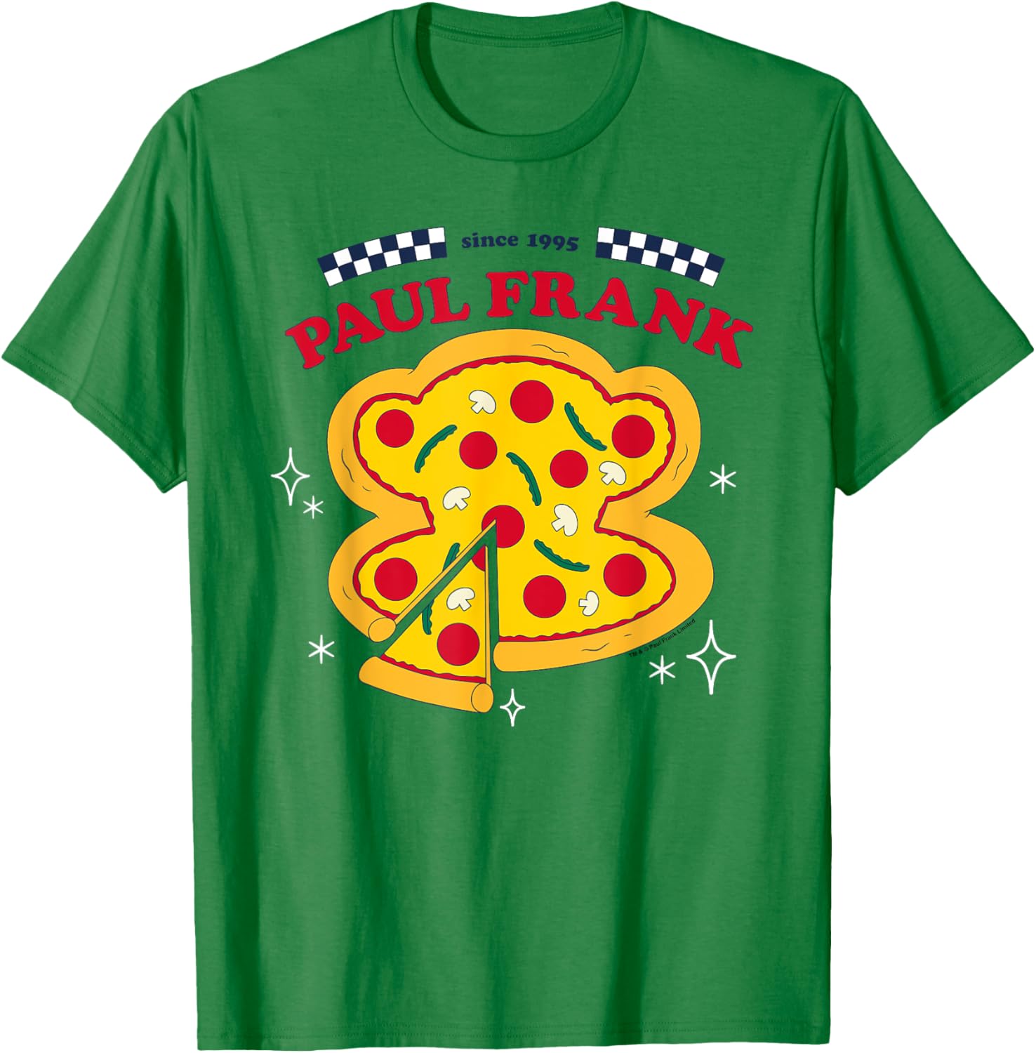 Paul Frank Julius The Monkey Face Pizza Since 1995 T-Shirt - T-Shirt | Irish Green