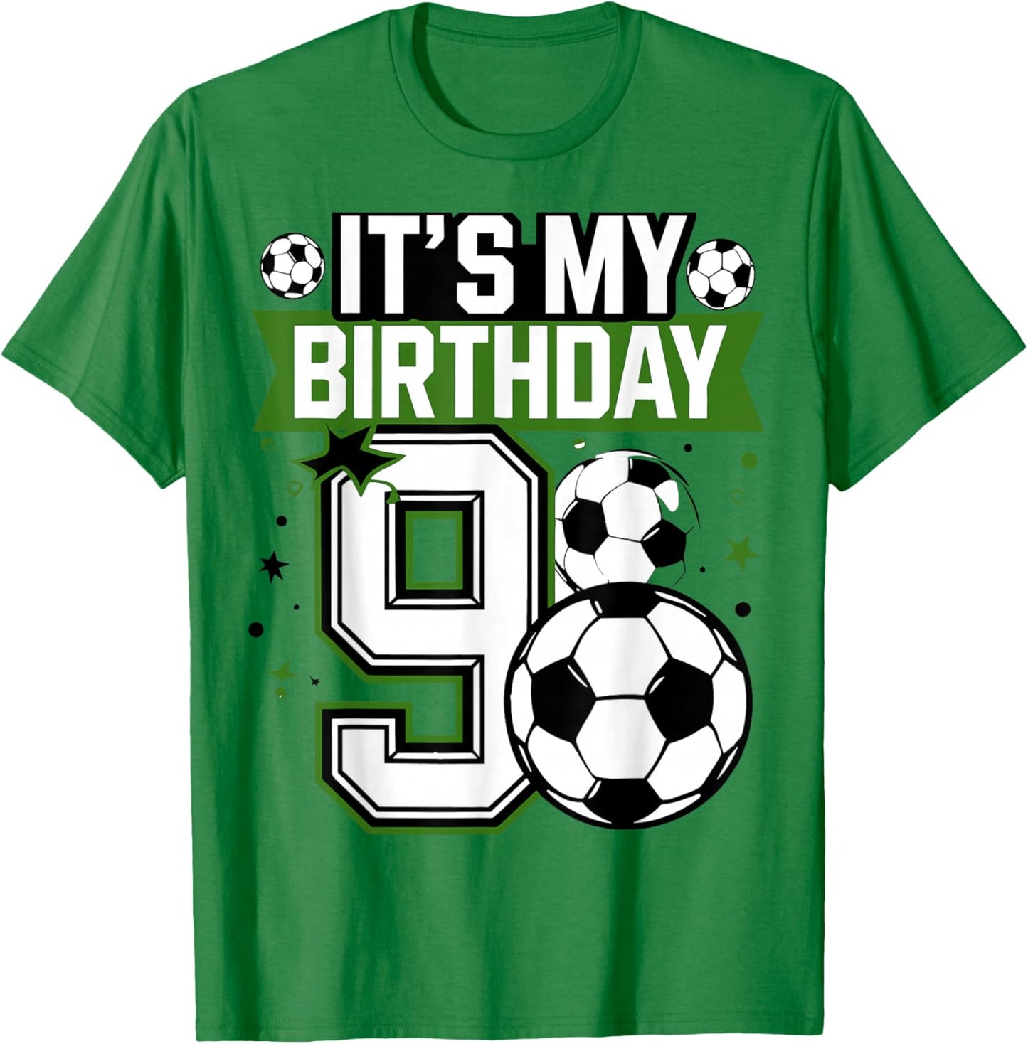 Birthday Boy 9 Soccer Its My 9th Birthday Boys Soccer T-Shirt - T-Shirt | Irish Green