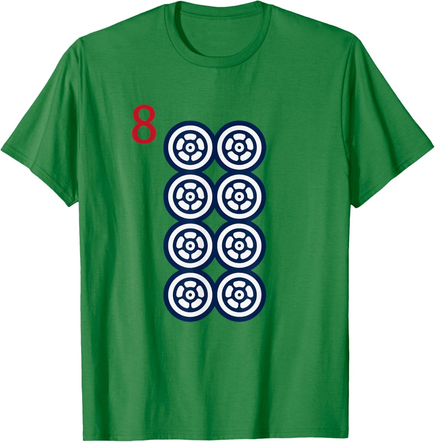 Chinese Mah Jong Dots Pinzu Eight Tile Mahjong Costume T-Shirt - T-Shirt | Irish Green