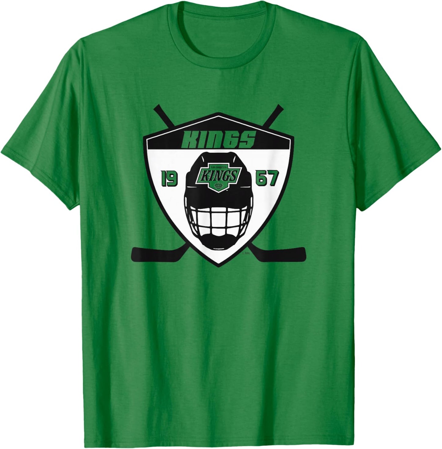 Los Angeles Kings Shield Gray Officially Licensed T-Shirt - T-Shirt | Irish Green