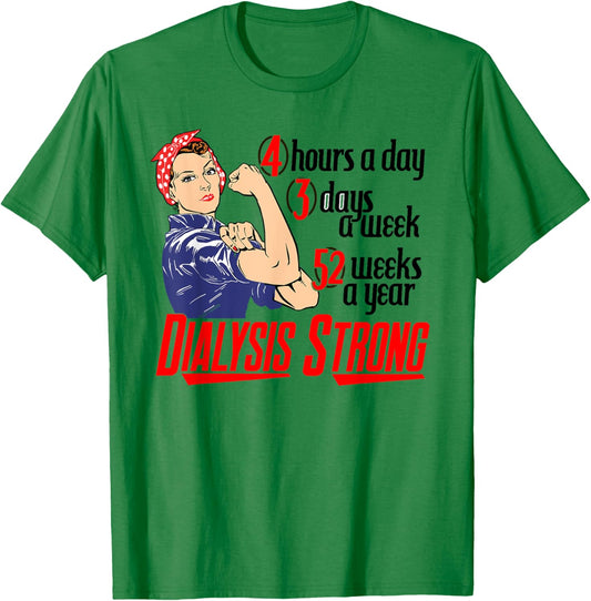 Dialysis Strong a Vintage and Retro Women's Dialysis Patient T-Shirt - T-Shirt | Irish Green