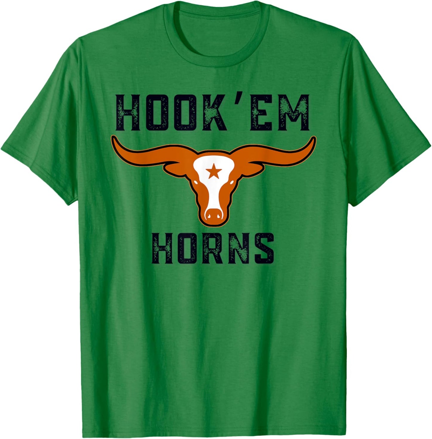 Hook'em Horns Bull from Tex and Burnt orange T-Shirt - T-Shirt | Irish Green