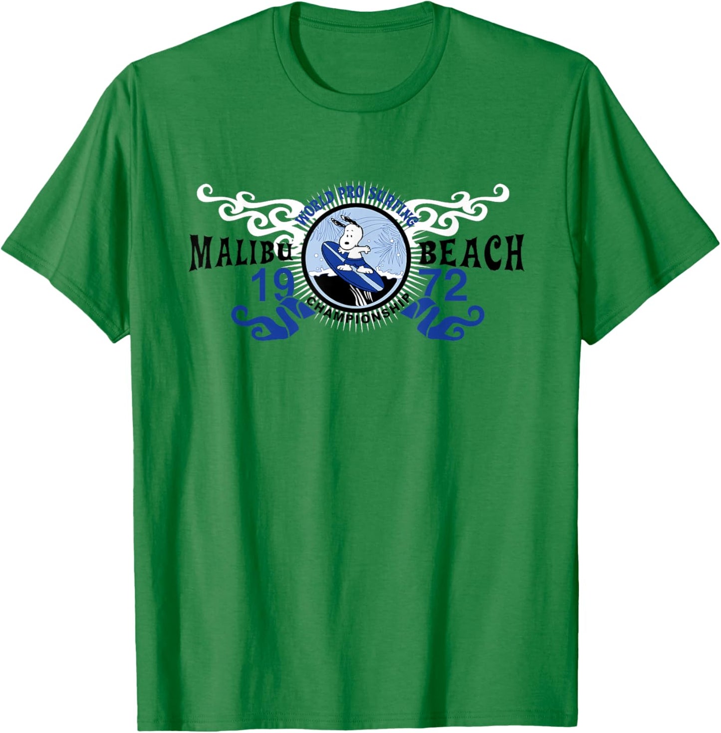 Peanuts Snoopy World Pro Surfing 1972 T-Shirt - T-Shirt | Irish Green