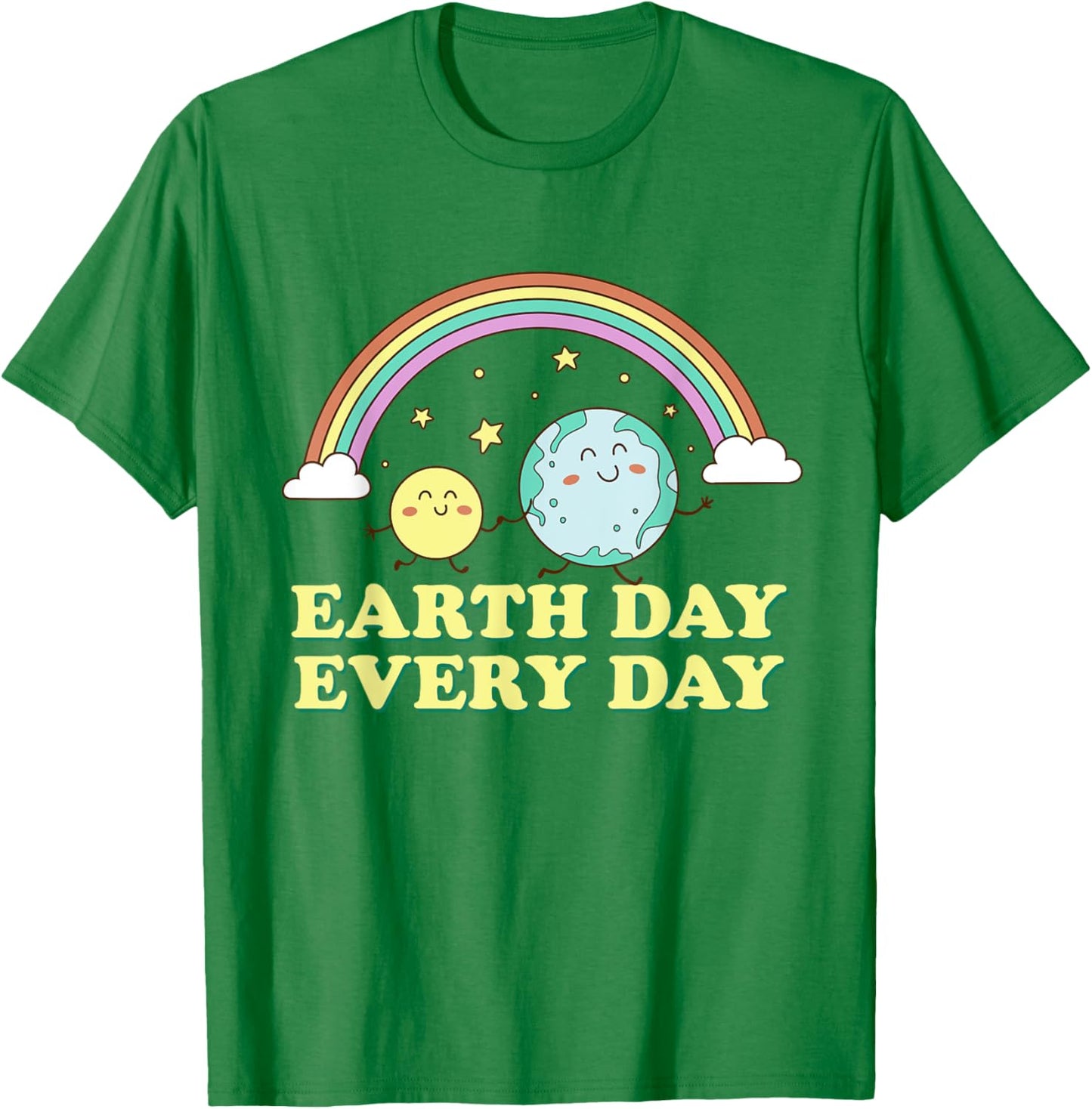 Earth Day Every Day Rainbow Globe Save the Planet T-Shirt - T-Shirt | Irish Green