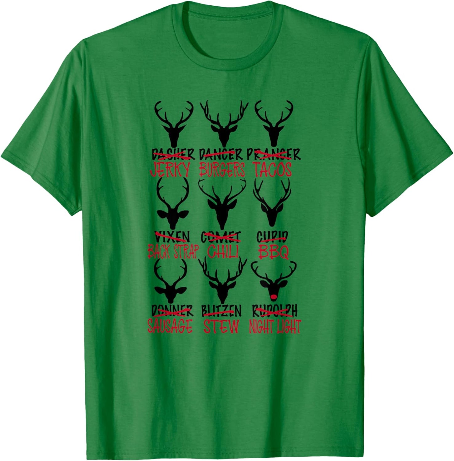 Funny Deer Hunting Santa's Reindeer T-Shirt - T-Shirt | Irish Green