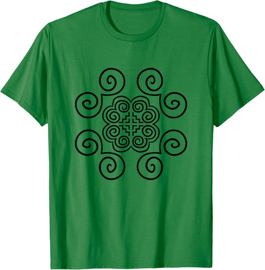Hmong Miao Hmoob Patterns T-Shirt - T-Shirt | Irish Green