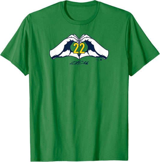 Caitlin Clark: Heart 22 - Indiana Basketball T-Shirt - T-Shirt | Irish Green
