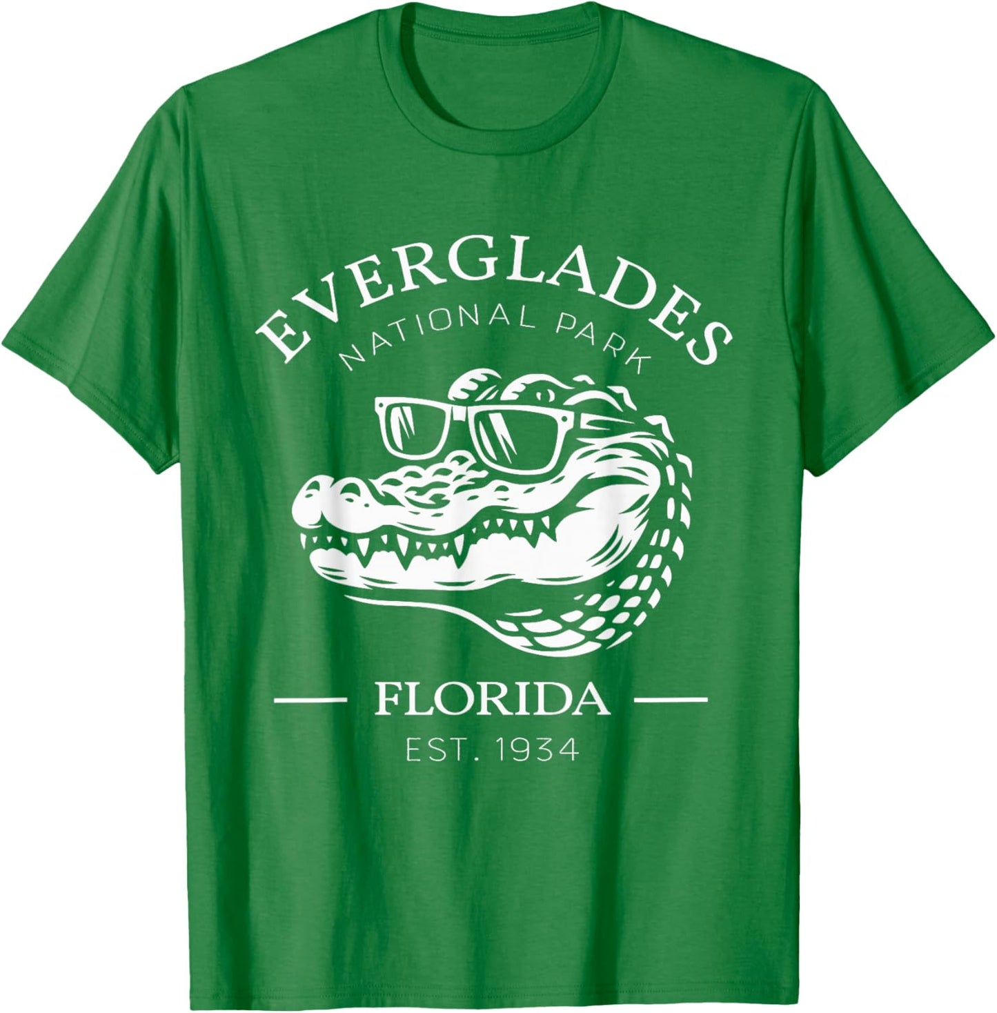 Retro Everglades National Park Alligators Crocodile Florida T-Shirt - T-Shirt | Irish Green