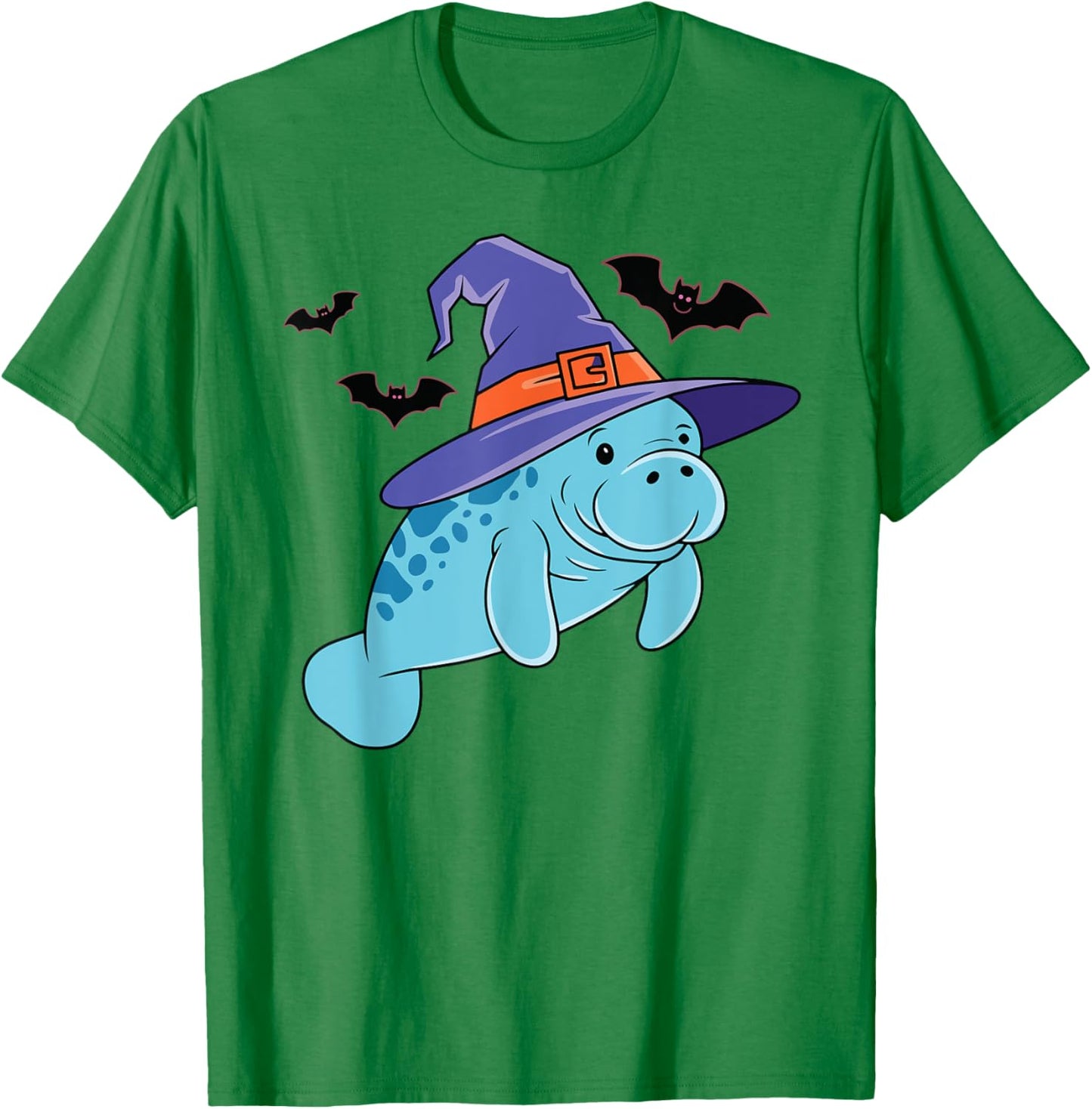 Lazy Witch Manatee Halloween Sea Cow Costume Kids T-Shirt - T-Shirt | Irish Green
