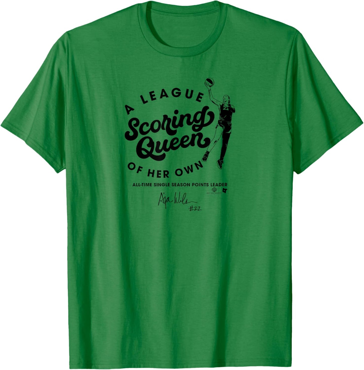 A'ja Wilson - Scoring Queen - Las Vegas Basketball T-Shirt - T-Shirt | Irish Green