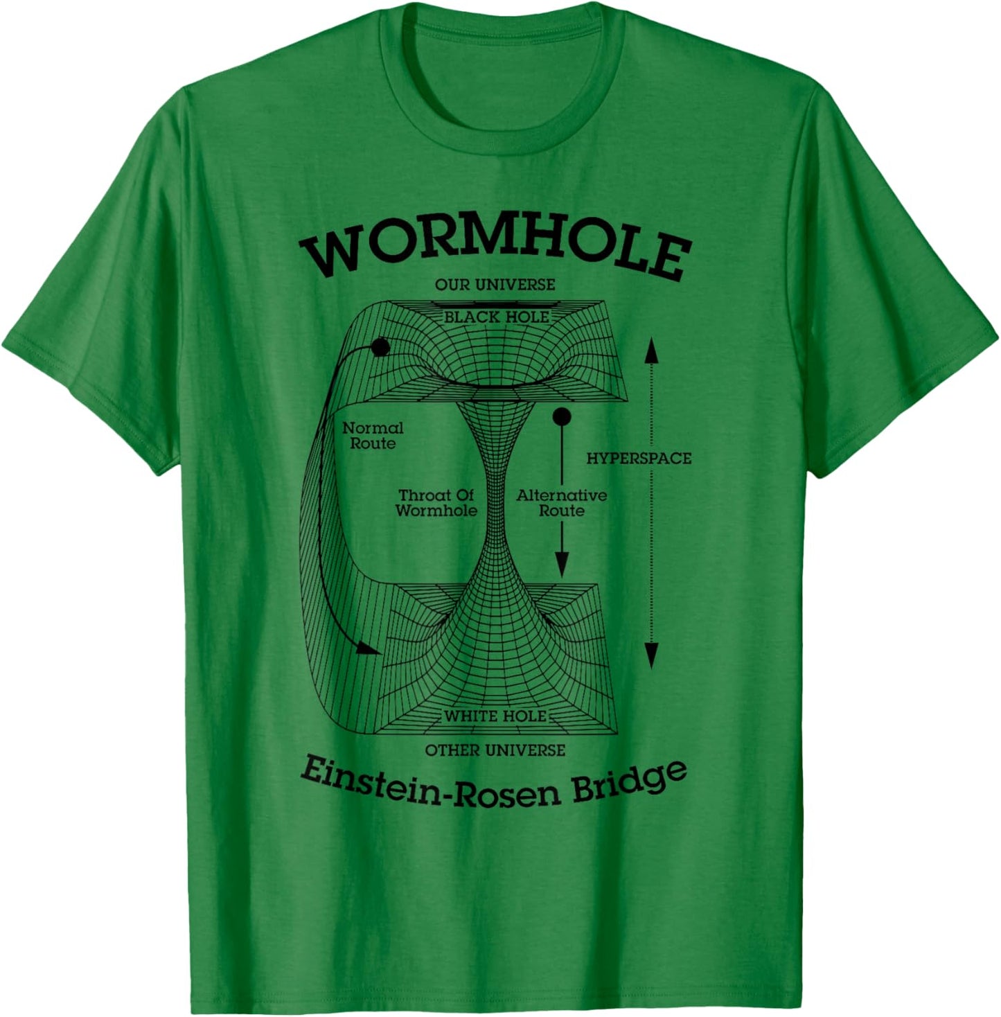 Wormhole Einstein-Rosen Bridge Black Hole Hyperspace Physics T-Shirt - T-Shirt | Irish Green