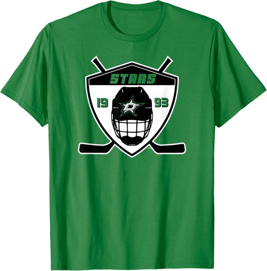 Dallas Stars Shield Green Officially Licensed T-Shirt - T-Shirt | Irish Green