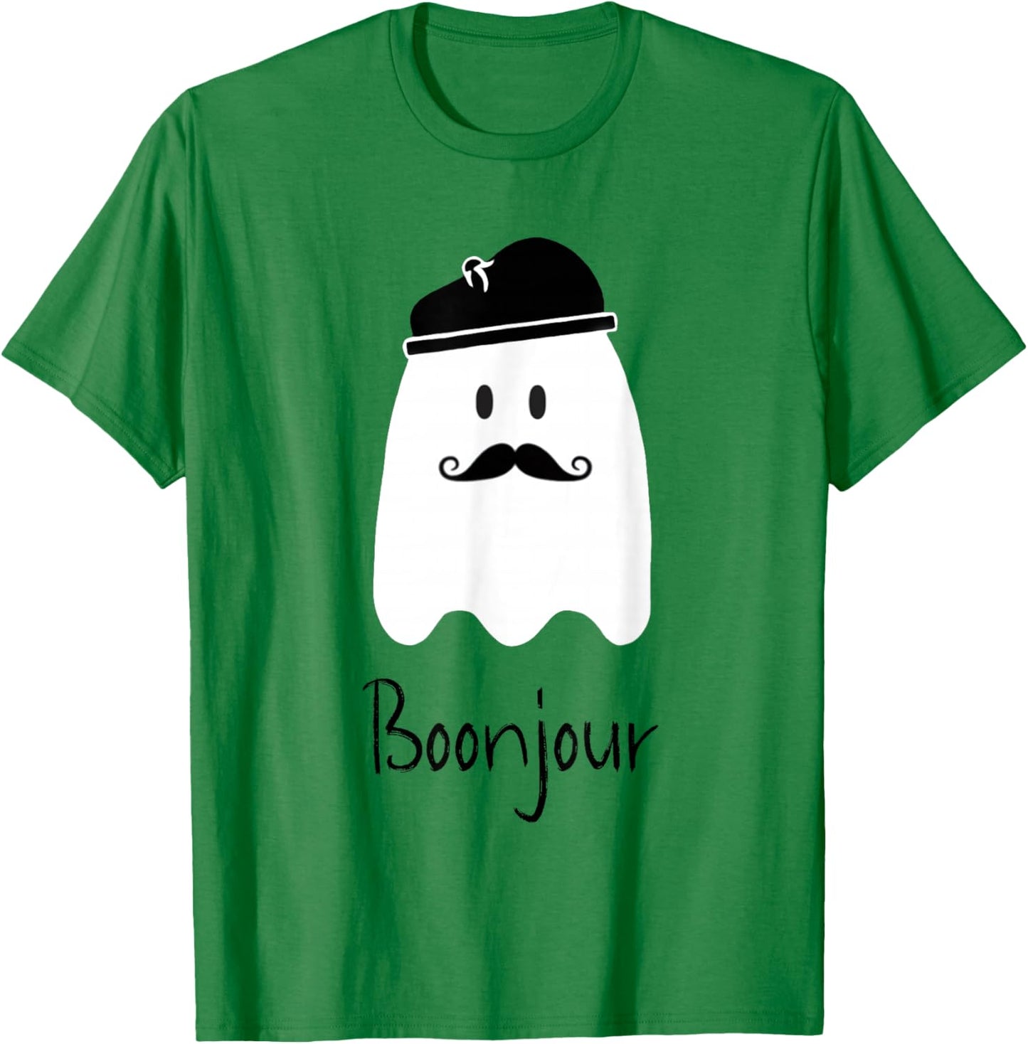Funny French Teacher Halloween Bonjour Ghost T-Shirt - T-Shirt | Irish Green