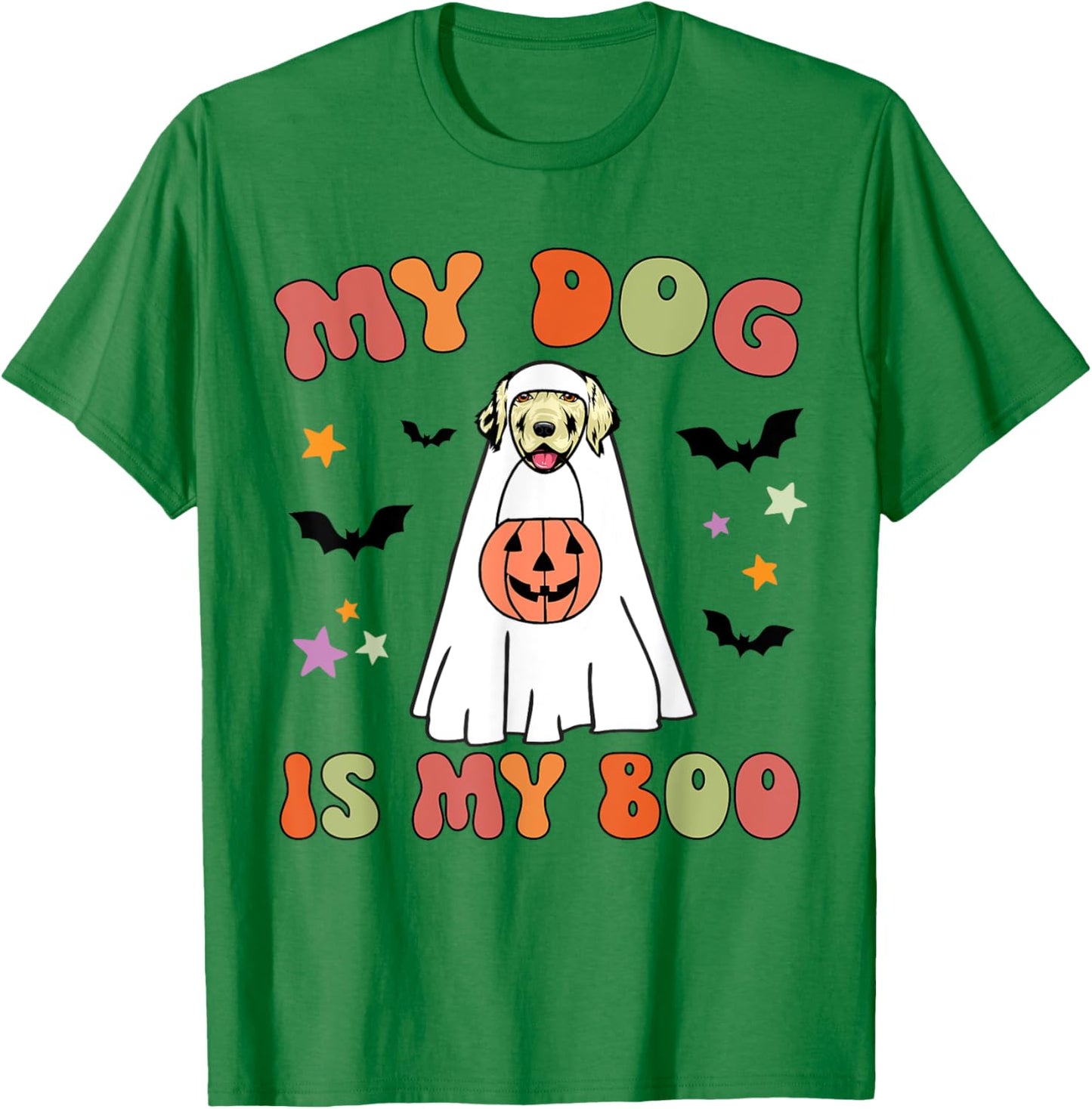 My Dog Is My Boo Cream Golden Retriever Halloween Costume T-Shirt - T-Shirt | Irish Green