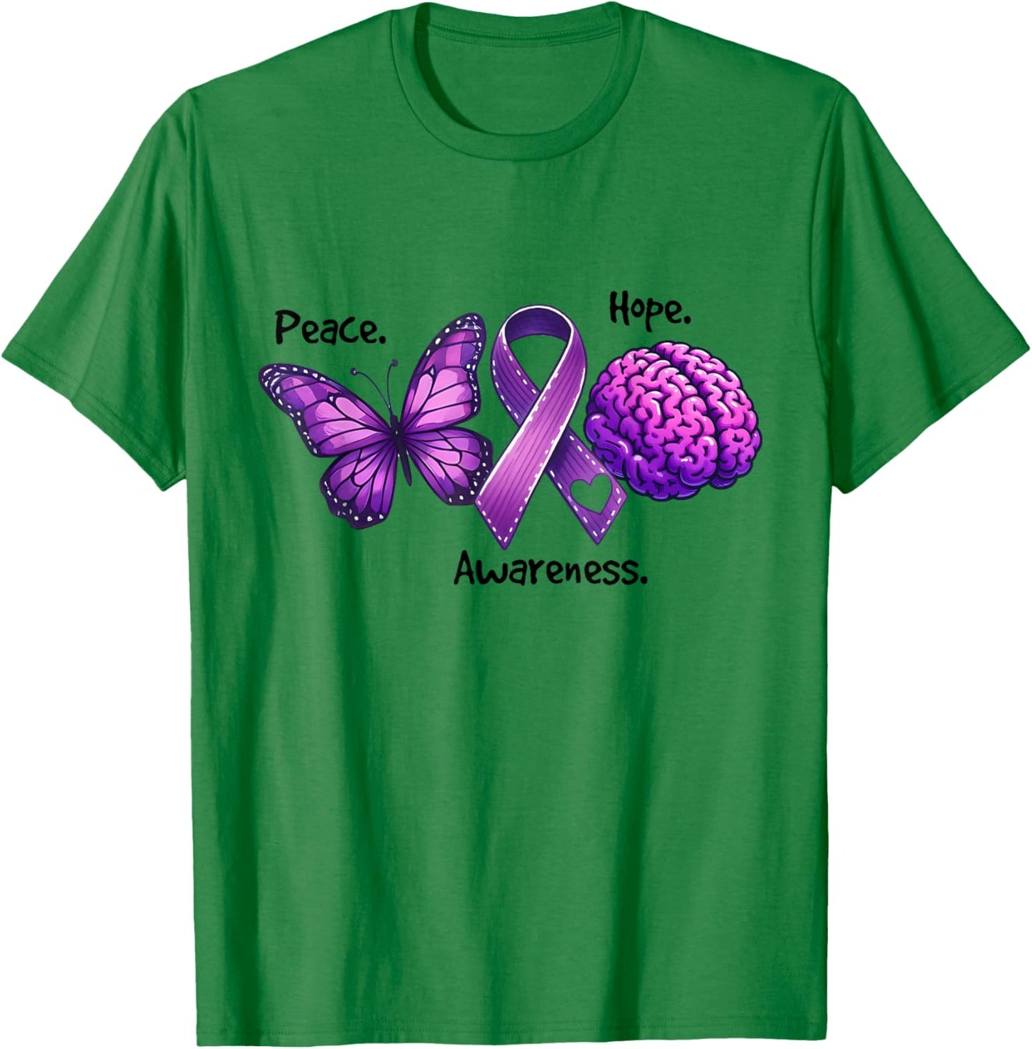 Hope Wear Purple Alzheimer's Awareness Dementia T-Shirt - T-Shirt | Irish Green