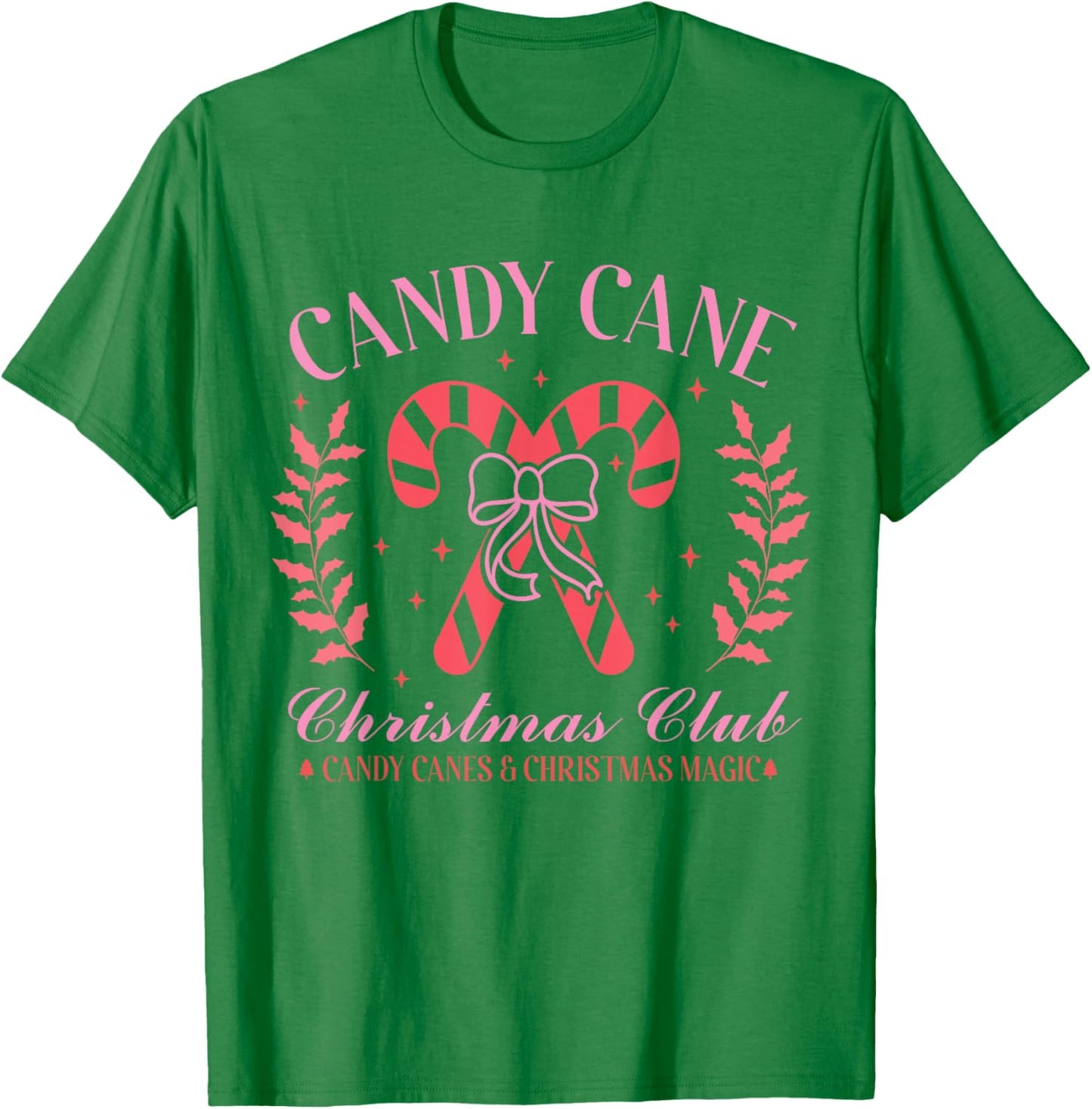 Candy Cane Christmas Club Shirt Festive Holiday Candy Canes T-Shirt - T-Shirt | Irish Green