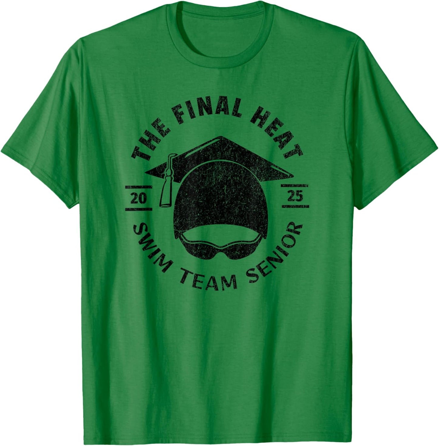 Swim Senior 2025 Graduation Cap T-Shirt - T-Shirt | Irish Green