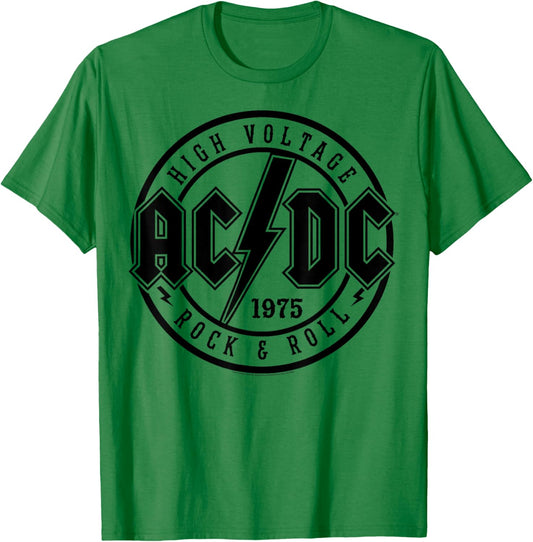 AC/DC Classic White Cotton - Rock & Roll, Adult, Short Sleeve T-Shirt - T-Shirt | Irish Green