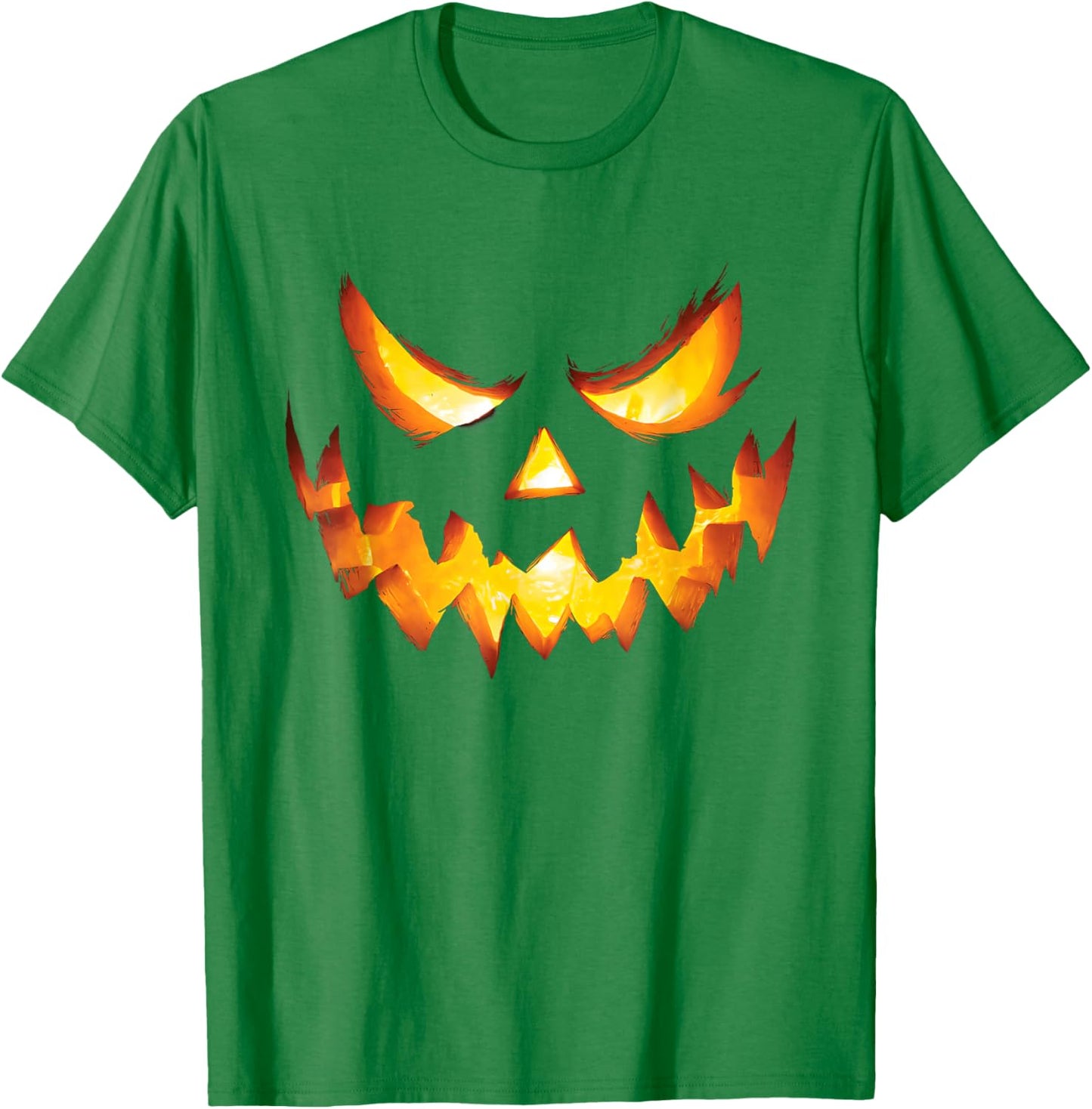 Jack O Lantern Scary Carved Pumpkin Face Halloween Costume T-Shirt - T-Shirt | Irish Green