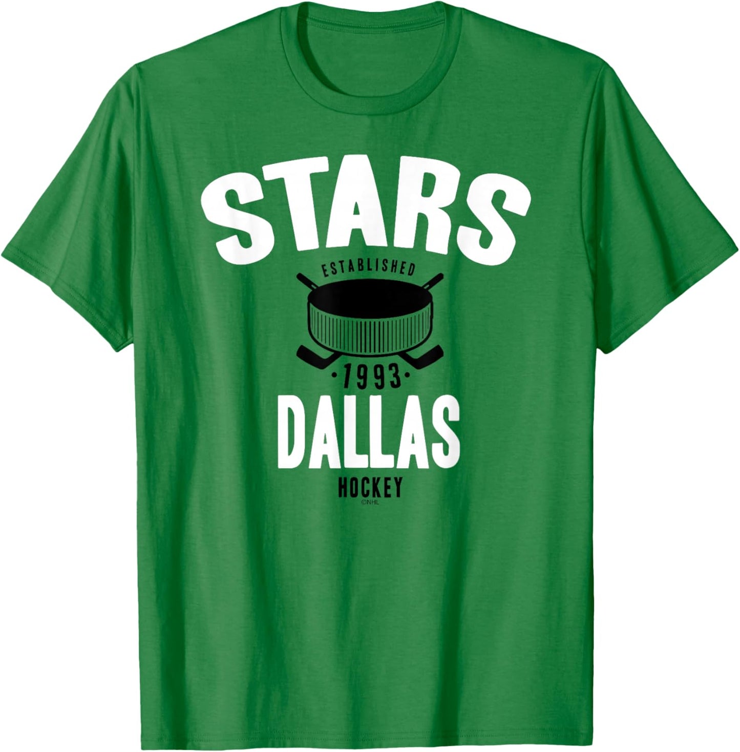 Dallas Stars Hockey Puck Green Officially Licensed T-Shirt - T-Shirt | Irish Green
