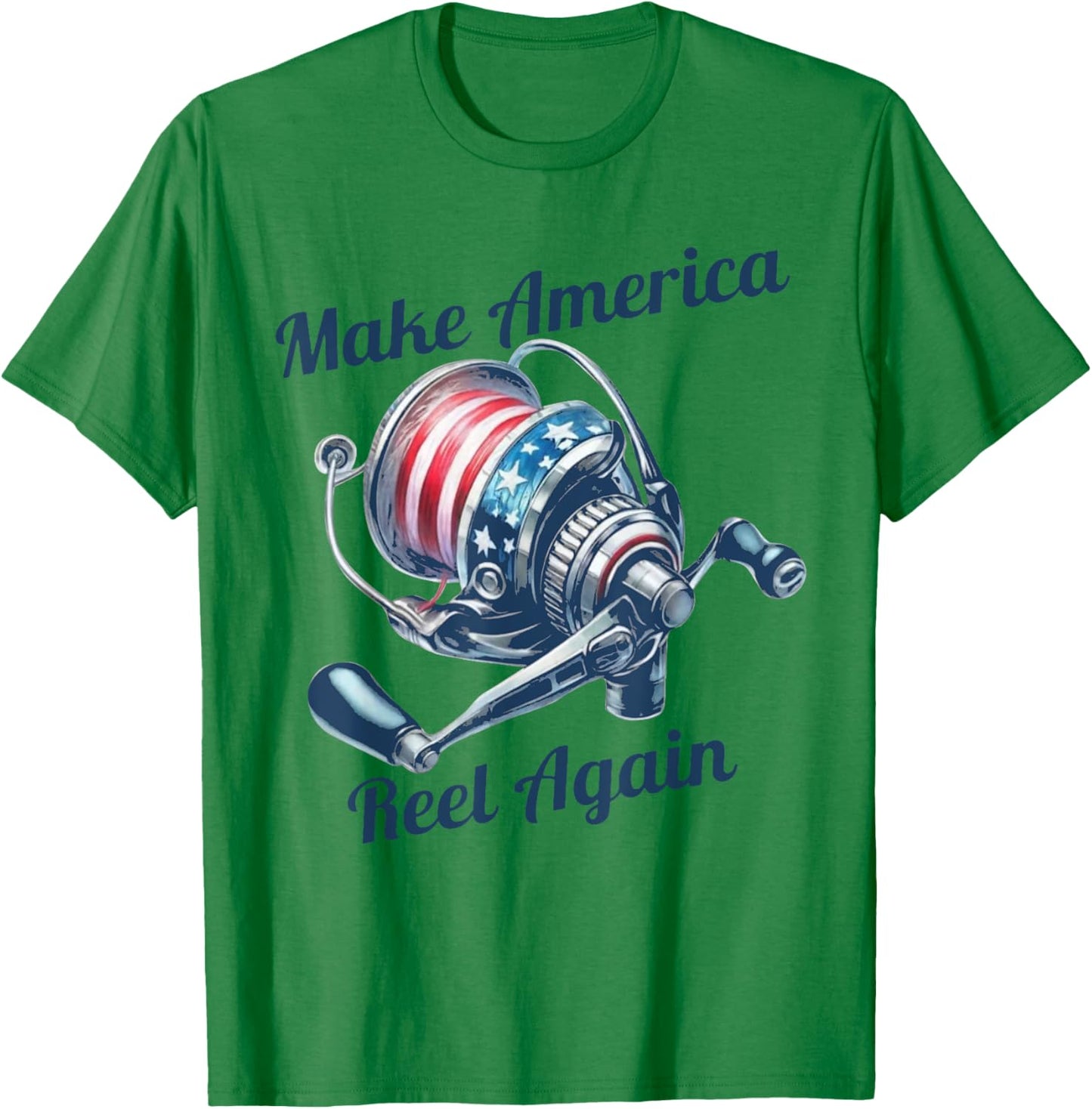 Make America Reel Again Funny Fishing T-Shirt - T-Shirt | Irish Green