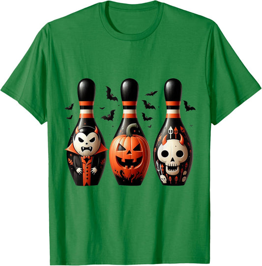 Funny Bowling Pins Halloween Spooky Costume T-Shirt - T-Shirt | Irish Green