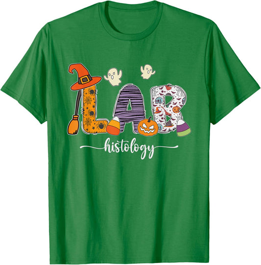 Lab Histology Halloween Phlebotomist Medical Lab Science T-Shirt - T-Shirt | Irish Green
