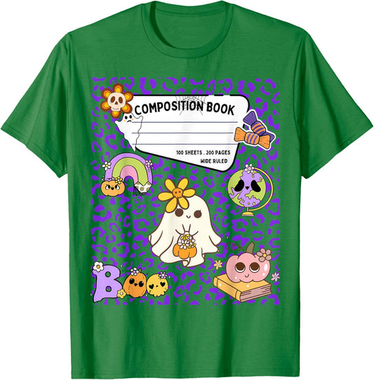 Composition Notebook Costume Matching Group Halloween School T-Shirt - T-Shirt | Irish Green