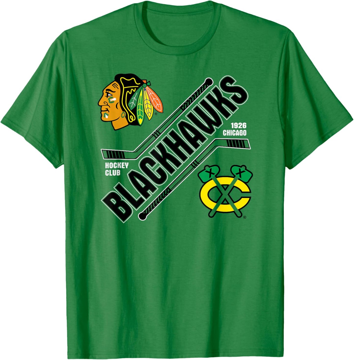 Chicago Blackhawks Force Red Officially Licensed T-Shirt - T-Shirt | Irish Green