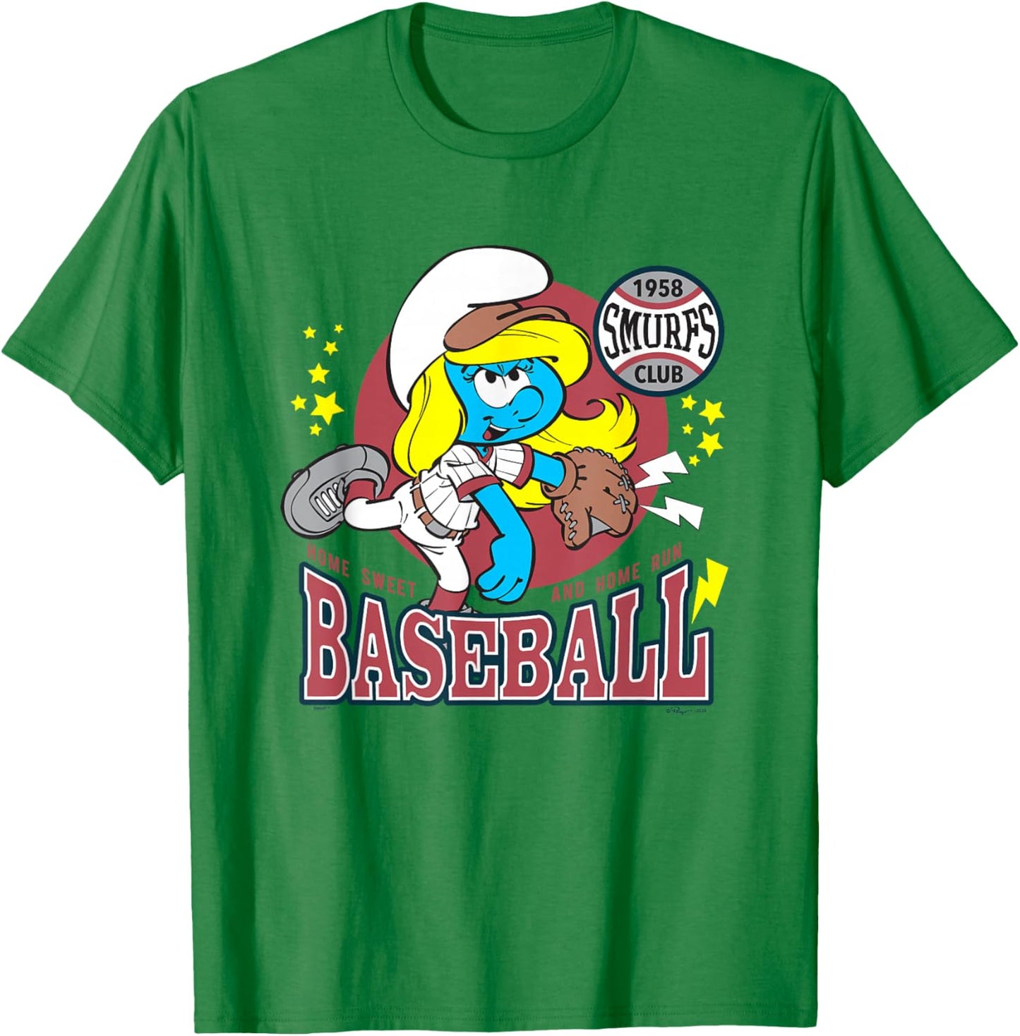 The Smurfs Baseball Home Sweet And Home Run T-Shirt - T-Shirt | Irish Green