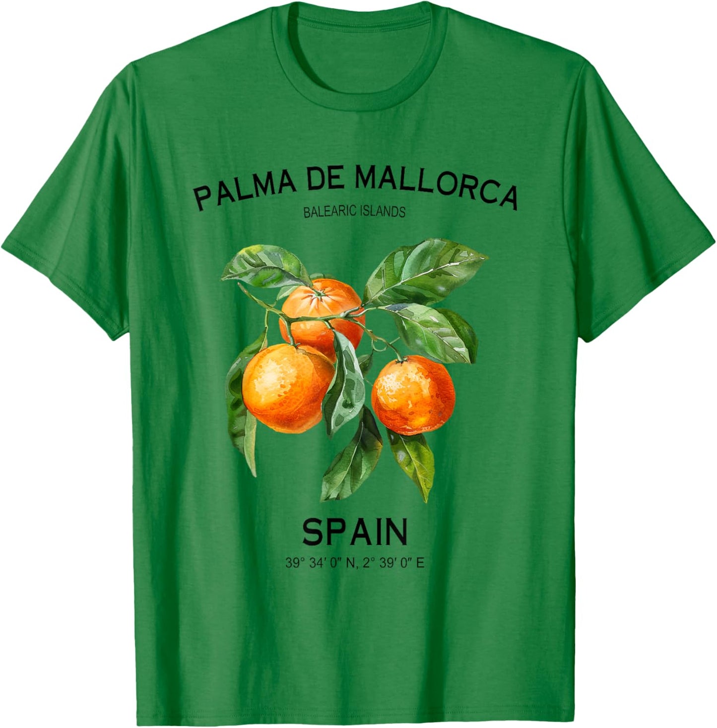 Palma de Mallorca Balearic Islands Oranges Spanish Art Spain T-Shirt - T-Shirt | Irish Green