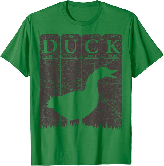 Duck Periodic Table Elements Duck Farmer Retro T-Shirt - T-Shirt | Irish Green