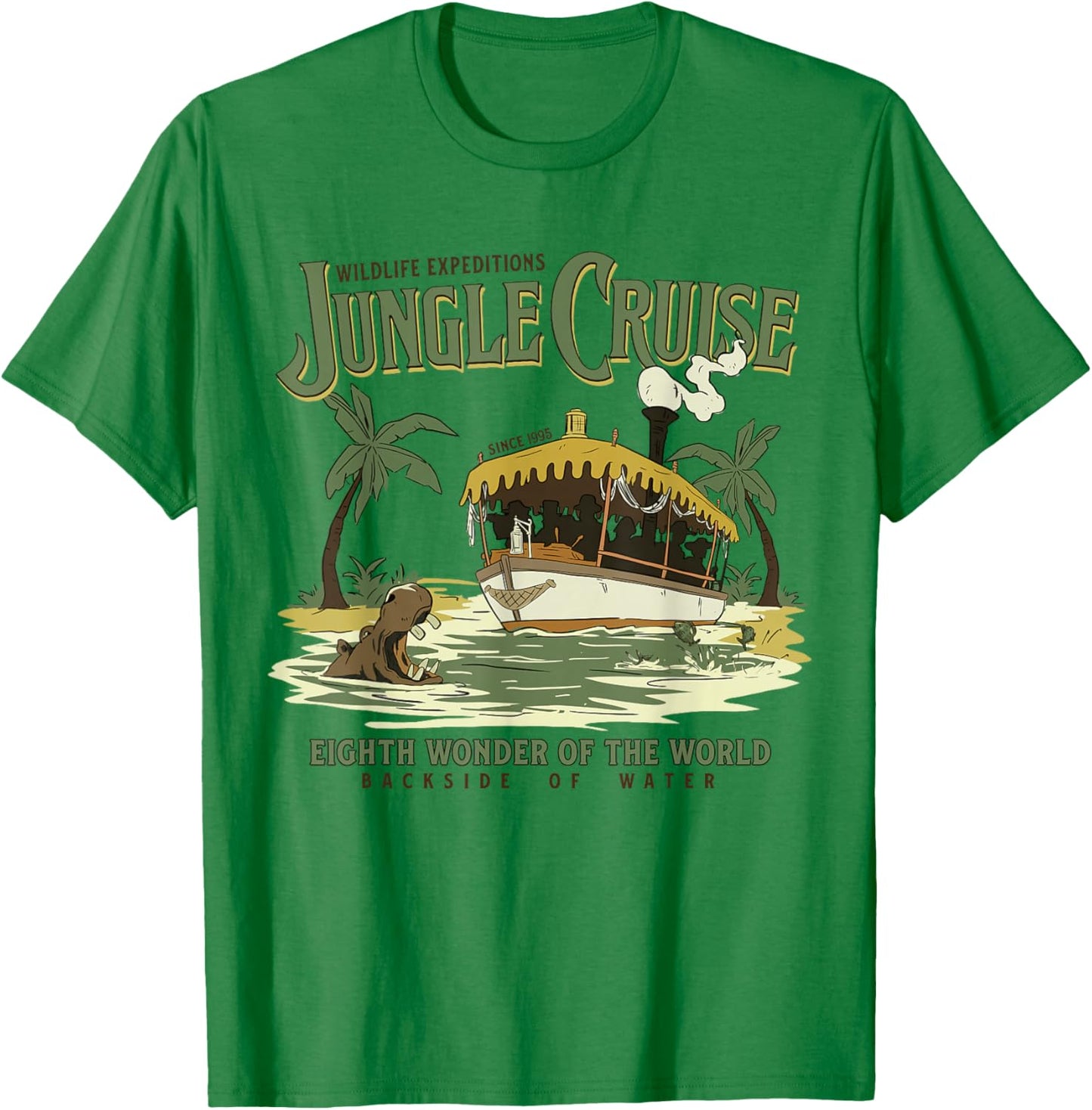 Wildlife Jungle Safari Expedition Ride Backside Of Water T-Shirt - T-Shirt | Irish Green