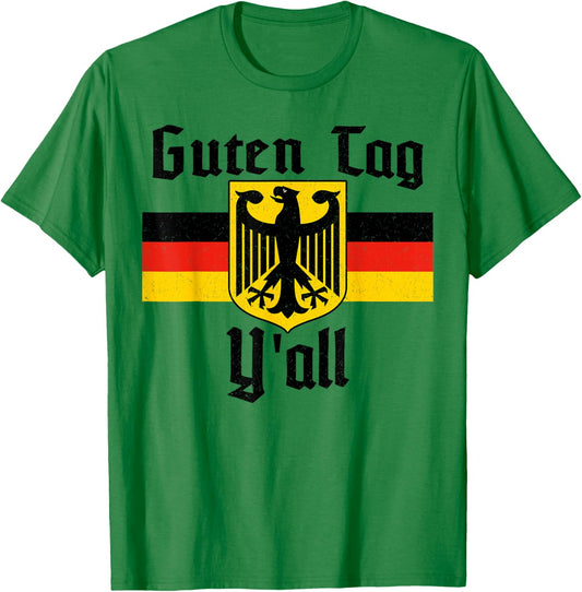 Oktoberfest German Eagle Flag Prost Guten Tag Y'all T-Shirt - T-Shirt | Irish Green
