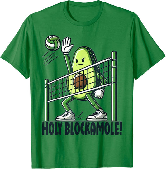 Holy Blockamole Volleyball Shirt Funny Avocado Lover T-Shirt - T-Shirt | Irish Green
