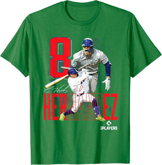 Kike Hernandez | Los Angeles Baseball Players | MLBKHZ3003 T-Shirt - T-Shirt | Irish Green