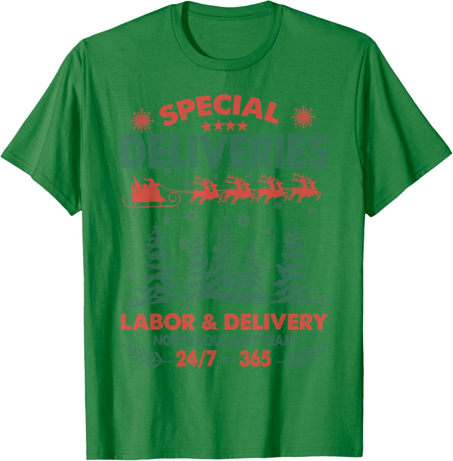 Special Deliveries Nurse, Labor And Delivery Nurse Christmas T-Shirt - T-Shirt | Irish Green