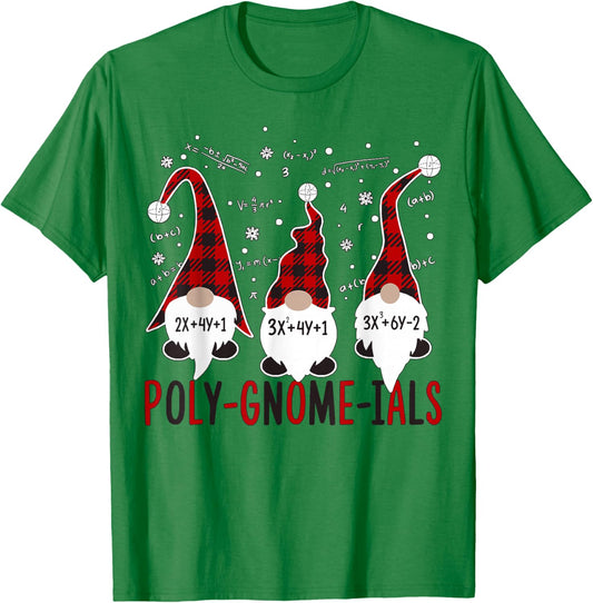 Fun Polynomial Calculus Algebra Poly-Gnome-ials Math Teacher T-Shirt - T-Shirt | Irish Green