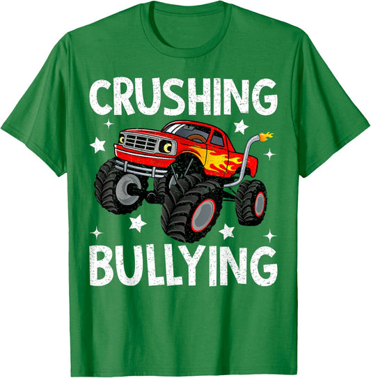 Crushing Bullying Monster Truck Kids Unity Day Orange T-Shirt - T-Shirt | Irish Green