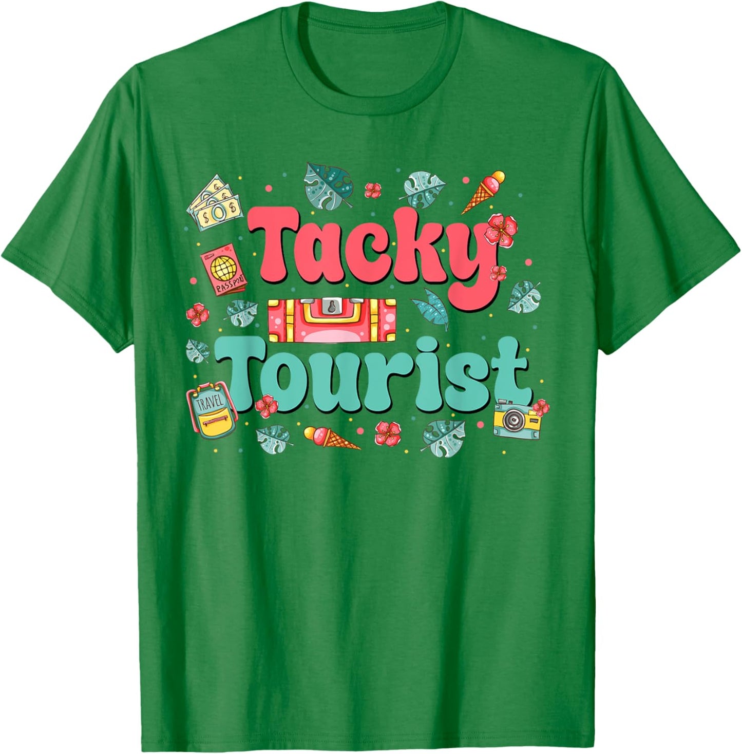 Funny Tourist Costume Tie Dye Tacky Traveler Tacky Tourist T-Shirt - T-Shirt | Irish Green
