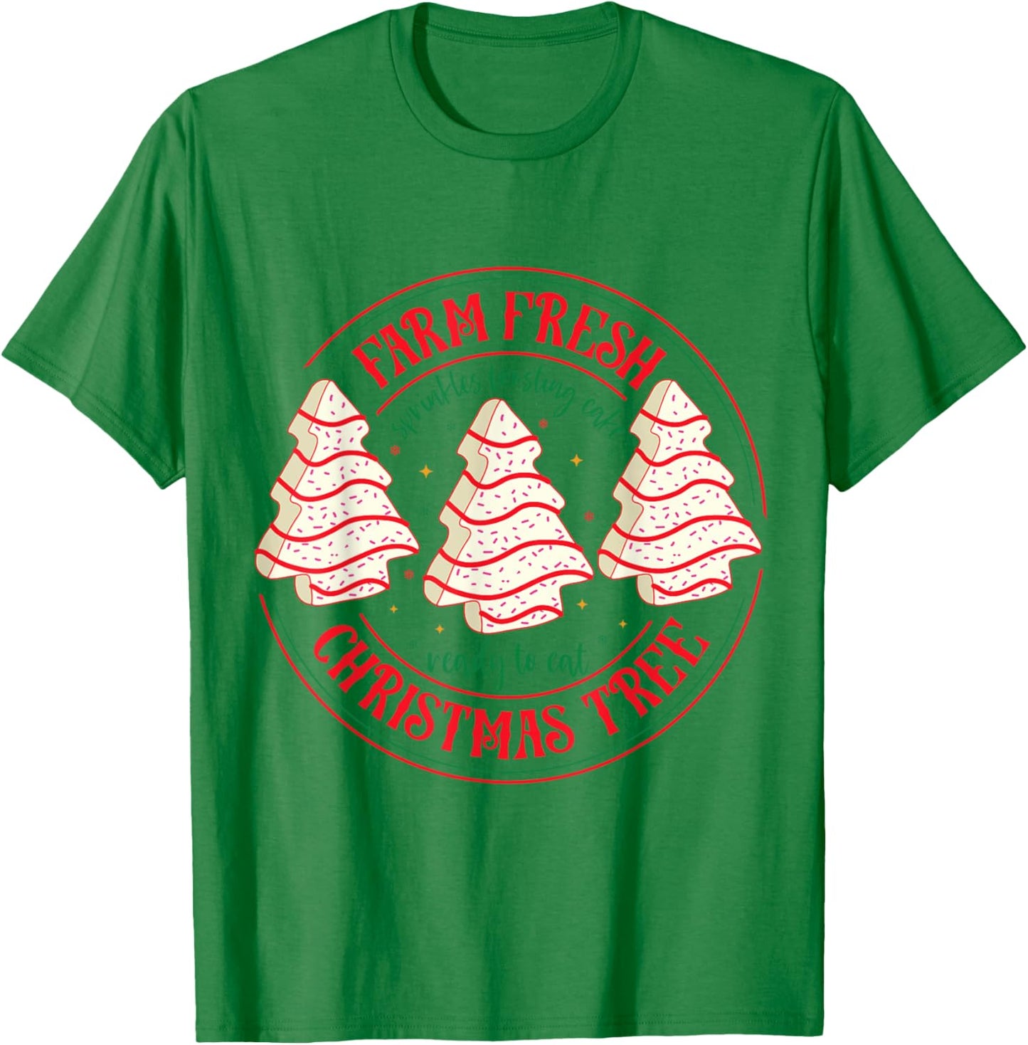 Farm Fresh Christmas Tree Funny Xmas Frosting Cake Debbie T-Shirt - T-Shirt | Irish Green