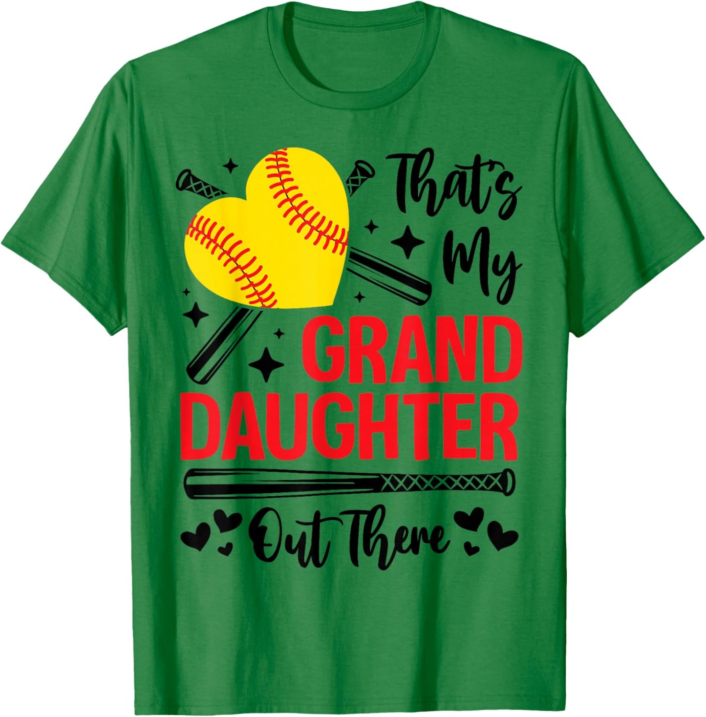 That's My Granddaughter Out There Softball Grandma Grandpa T-Shirt - T-Shirt | Irish Green