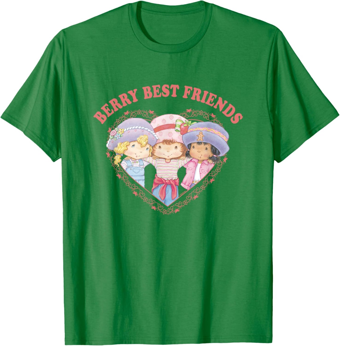 Strawberry Shortcake Berry Best Friends Group Shot Big Logo T-Shirt - T-Shirt | Irish Green