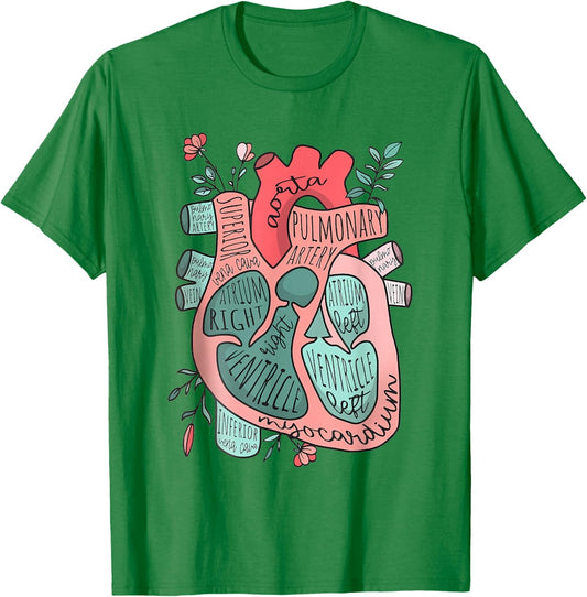 Anatomical Heart Cardiology ICU CVICU Nurse in the Making T-Shirt - T-Shirt | Irish Green