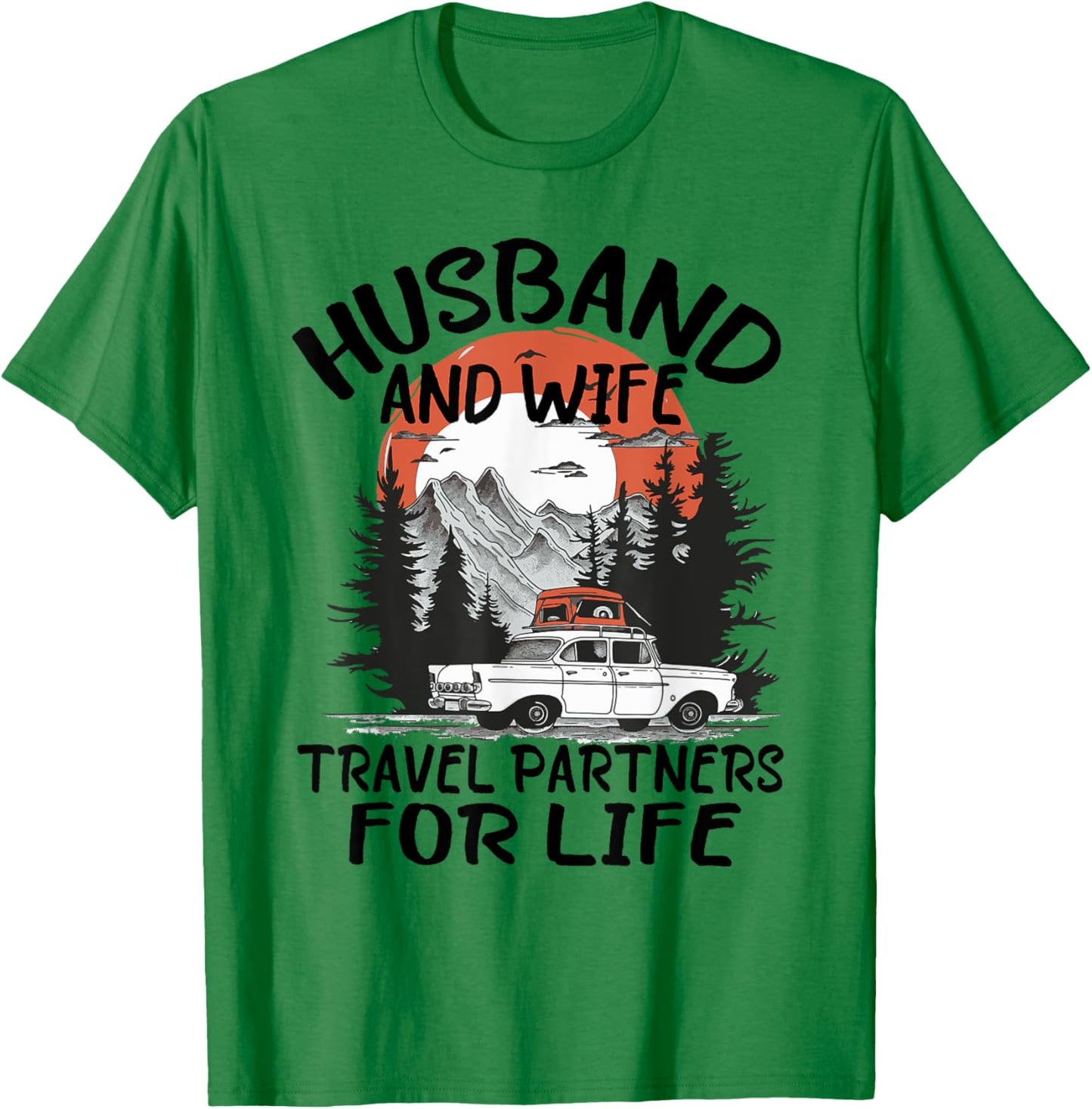 Husband And Wife Travel Partners For Life Couple Matching T-Shirt - T-Shirt | Irish Green