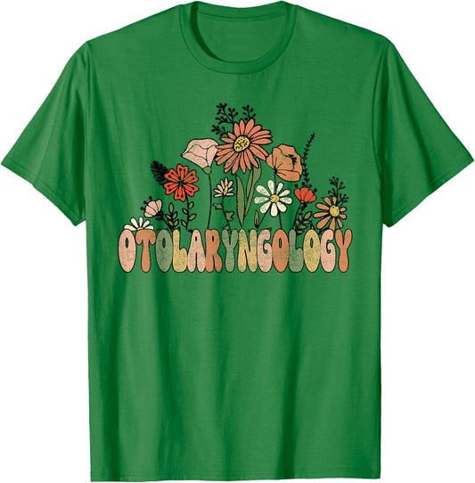 Wildflower otolaryngology floral otolaryngologist ear nose T-Shirt - T-Shirt | Irish Green