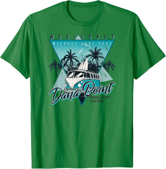Dana Point Orange County California Surfing Style T-Shirt - T-Shirt | Irish Green