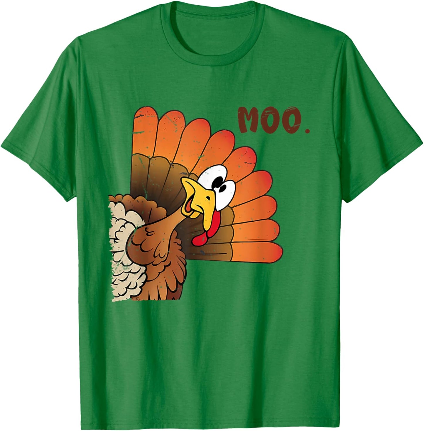 Funny Thanksgiving Cute Turkey Moo I'm A Cow Men Women Kids T-Shirt - T-Shirt | Irish Green