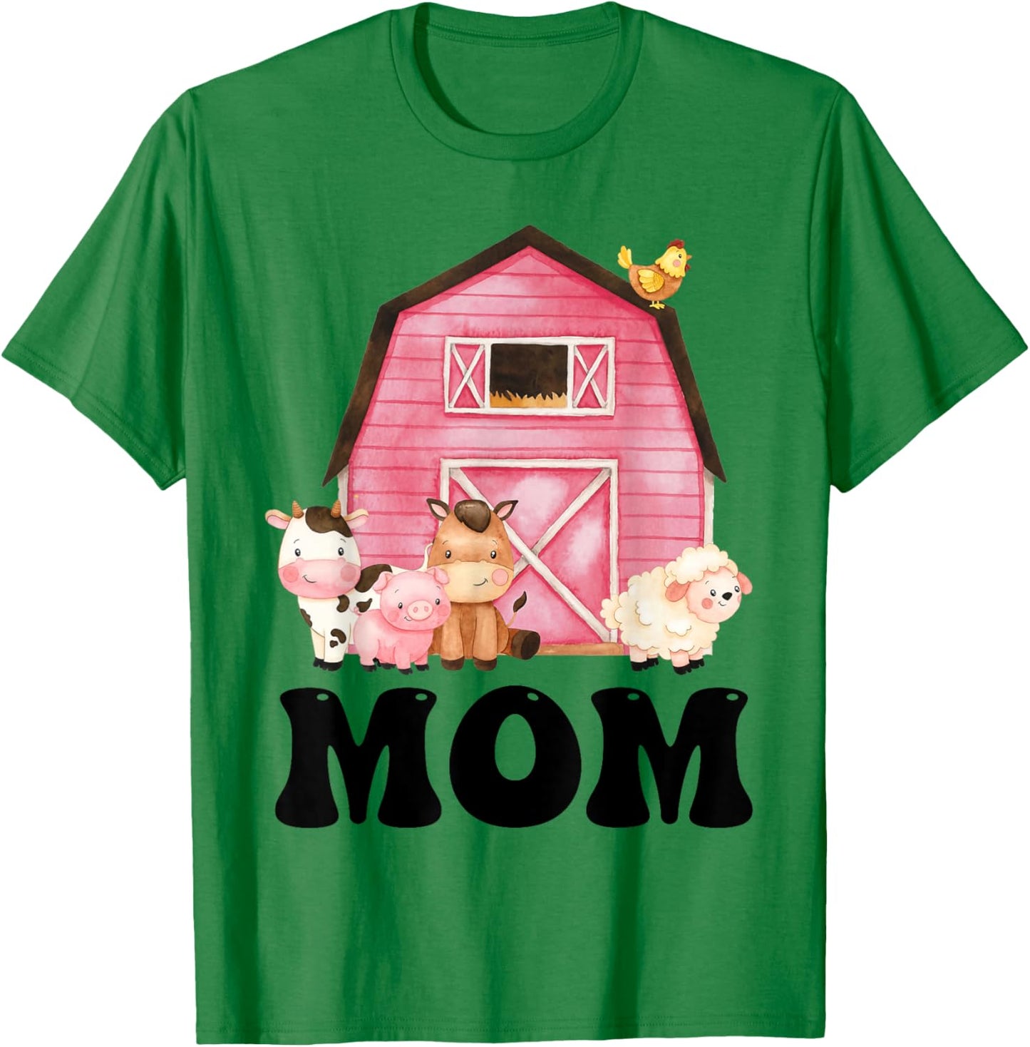 Funny Mom Farm Animals Birthday Theme Matching Family T-Shirt - T-Shirt | Irish Green